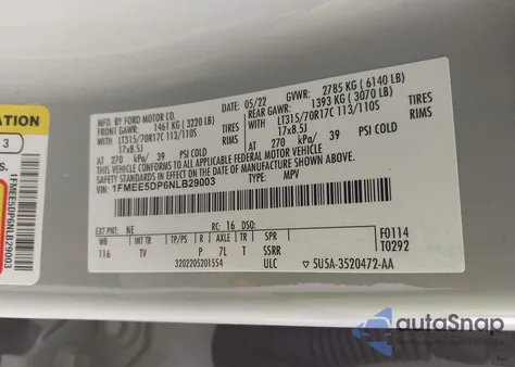 2022 Ford Bronco Wildtrak from USA, damaged, VIN 1FMEE5DP6NLB29003